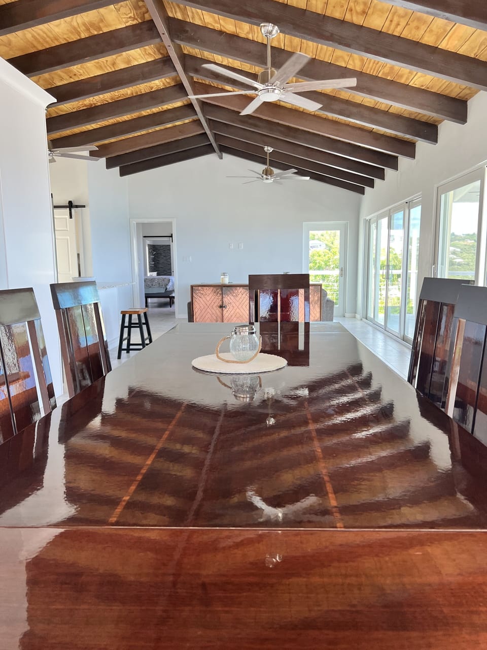 Living room and dining room