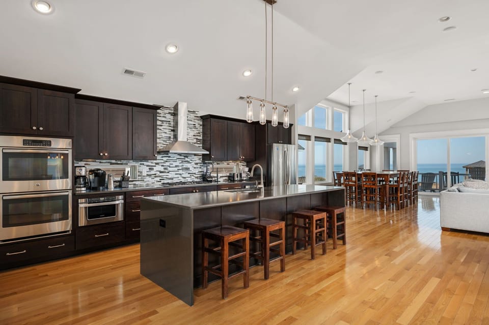 Kitchen Area with Bar Seating on Third Level