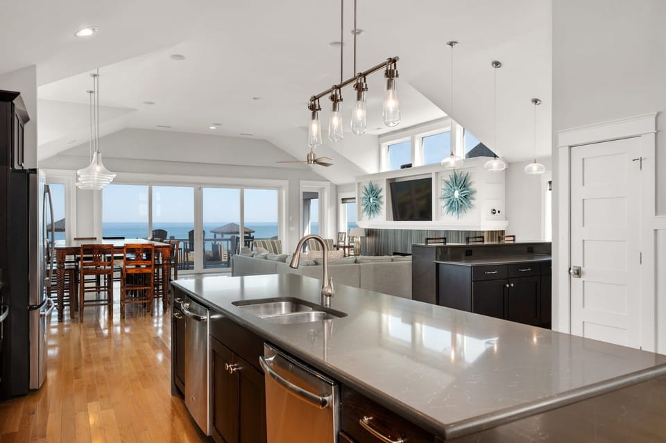 Kitchen Area with Bar Seating on Third Level
