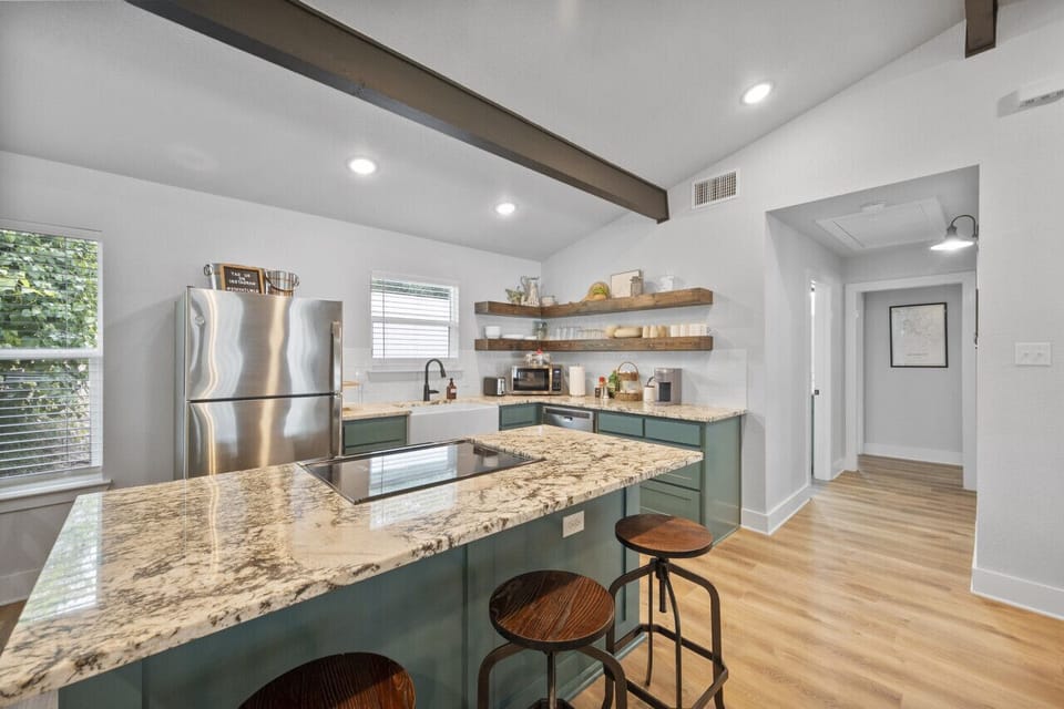 Full Kitchen.Full Kitchen and hall to the bedrooms and bathroom.