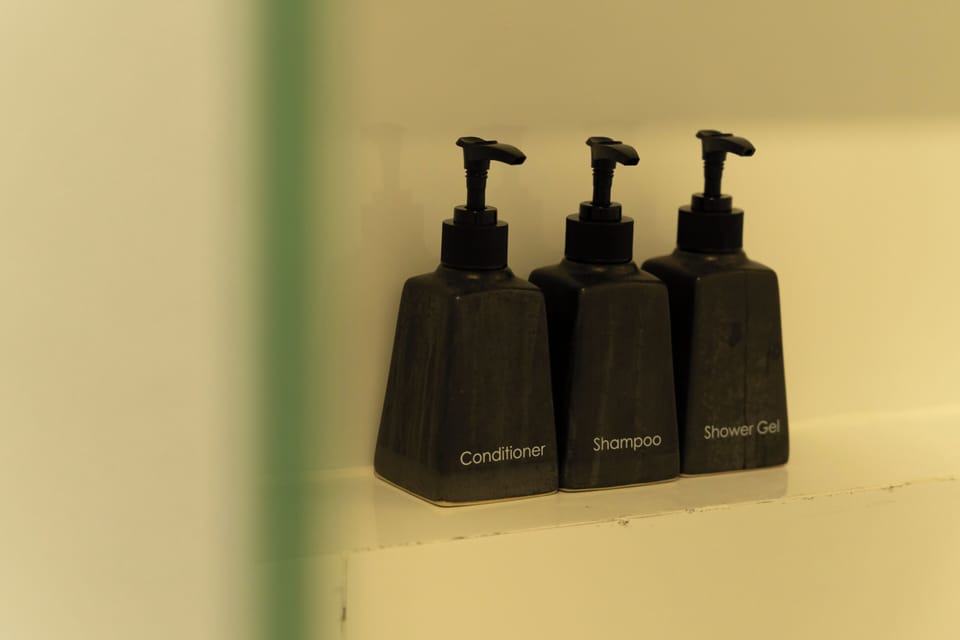 Shower, free toiletries, hair dryer, bathrobes
