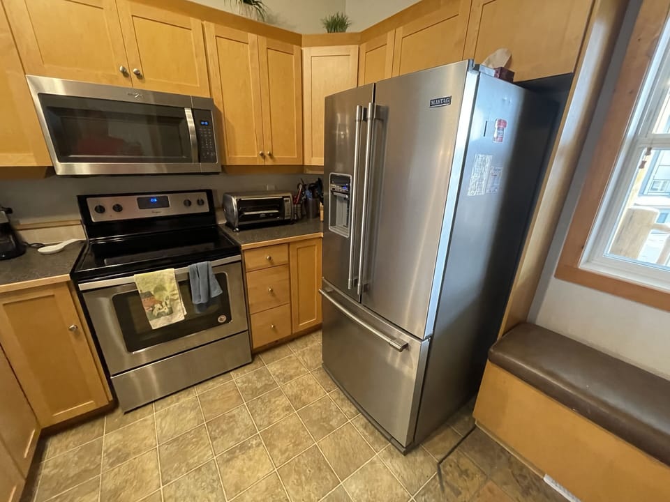 Stainless steel appliances.