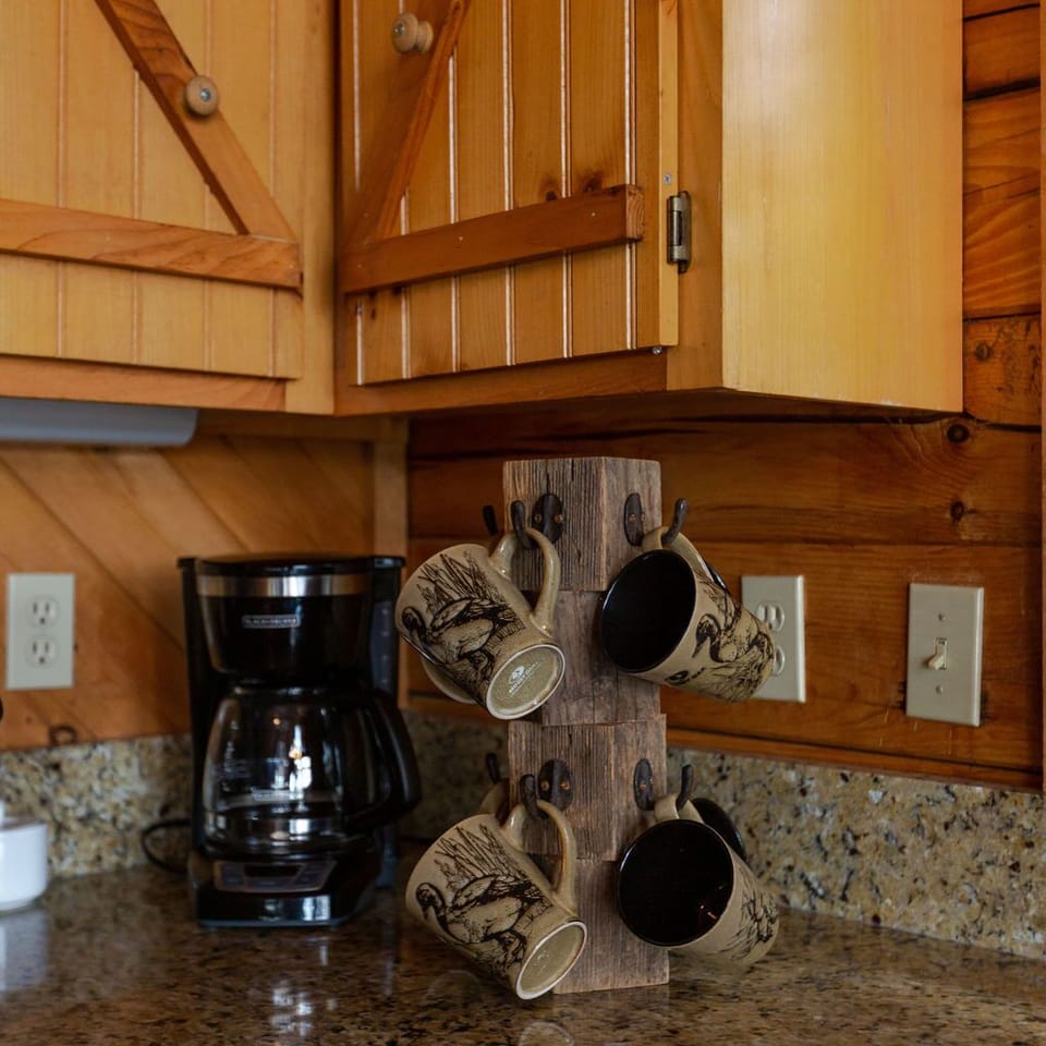 Coziness begins with a perfectly set coffee station to brew your favorite blend.