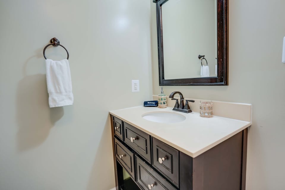 Primary bathroom with tiled shower