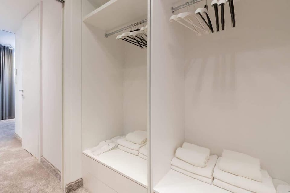 Capacious wardrobe, where the guests can store their clothes.