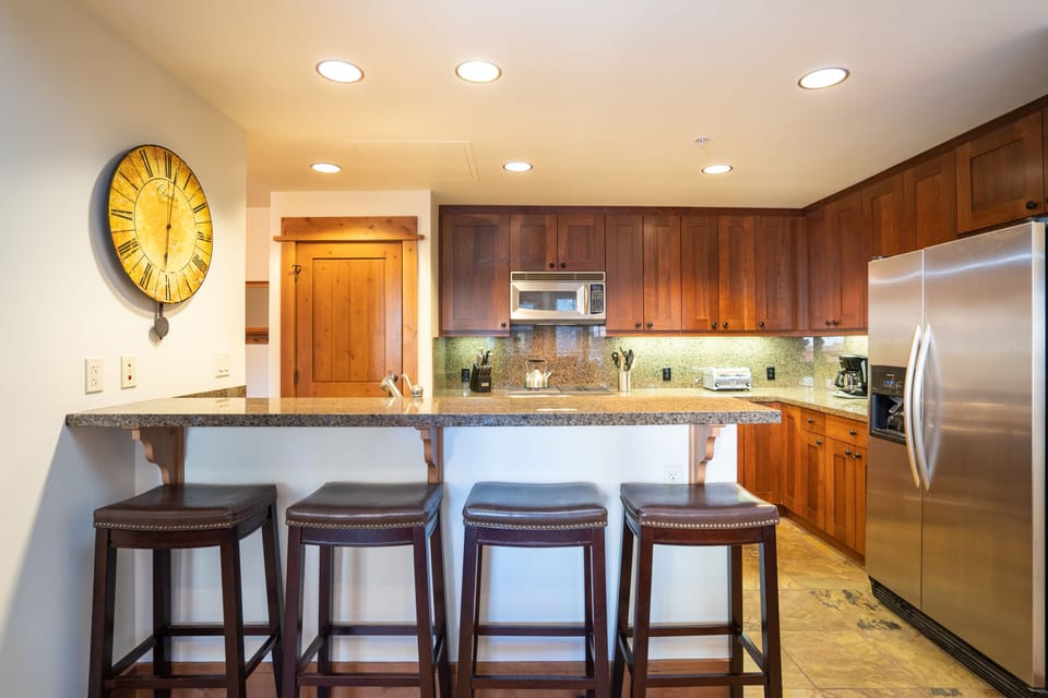 Bar seating for morning coffee and casual dining moments