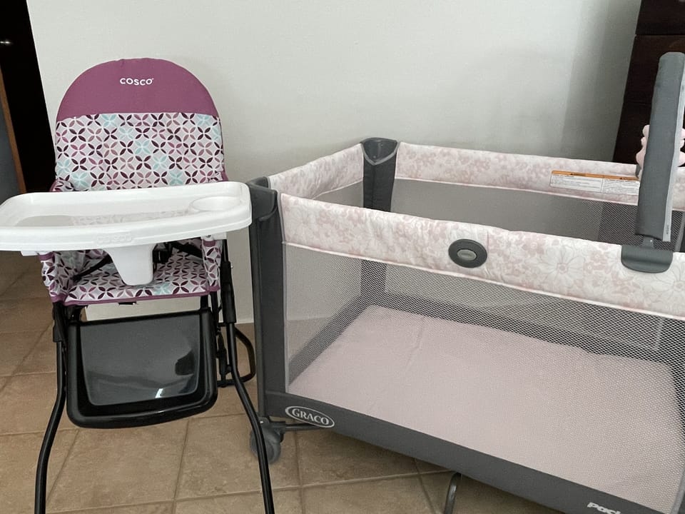 Pack and play & high chair upon request. *infant/toddler can be 7th guest