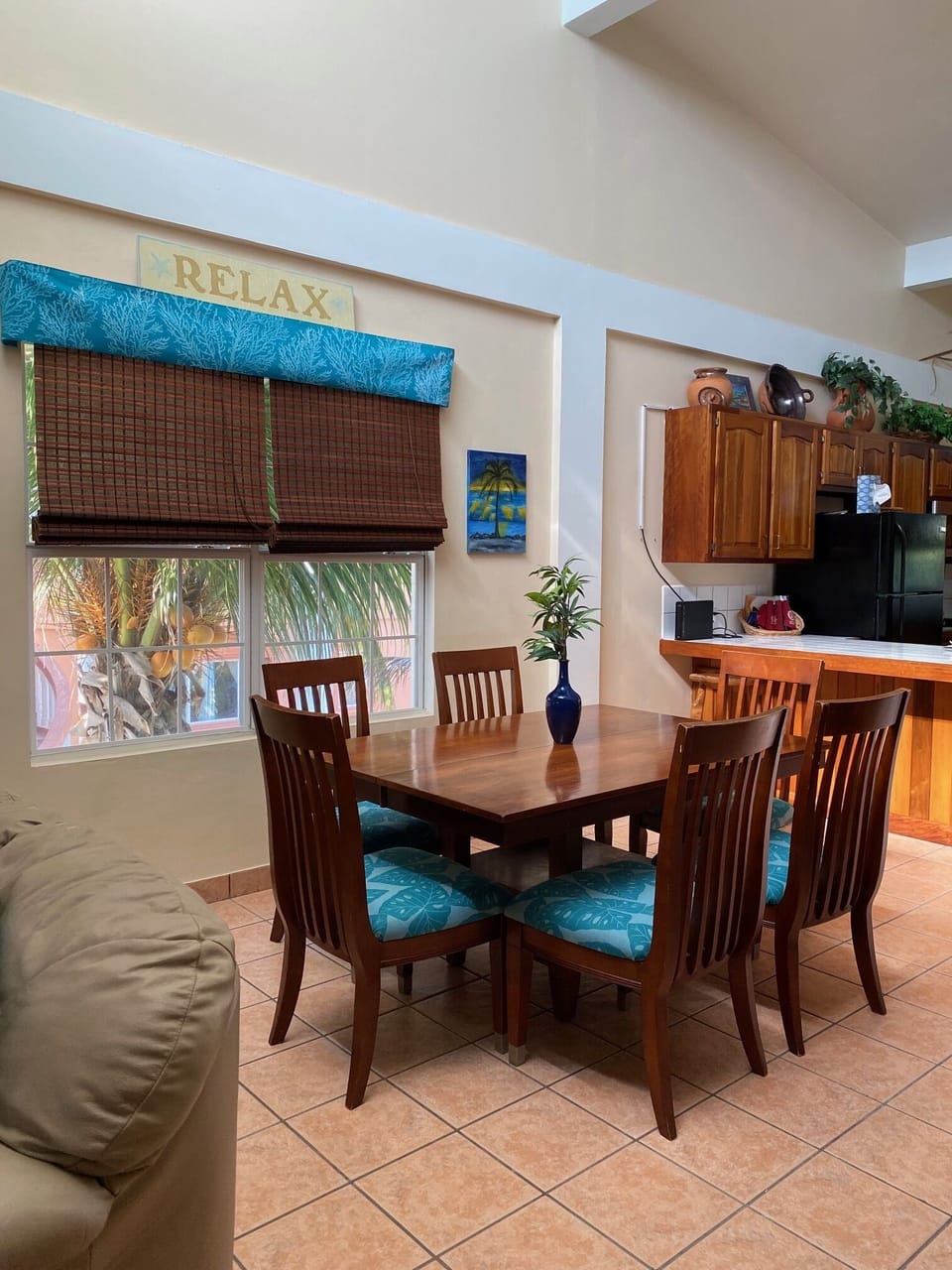 Dining room table with seating for six