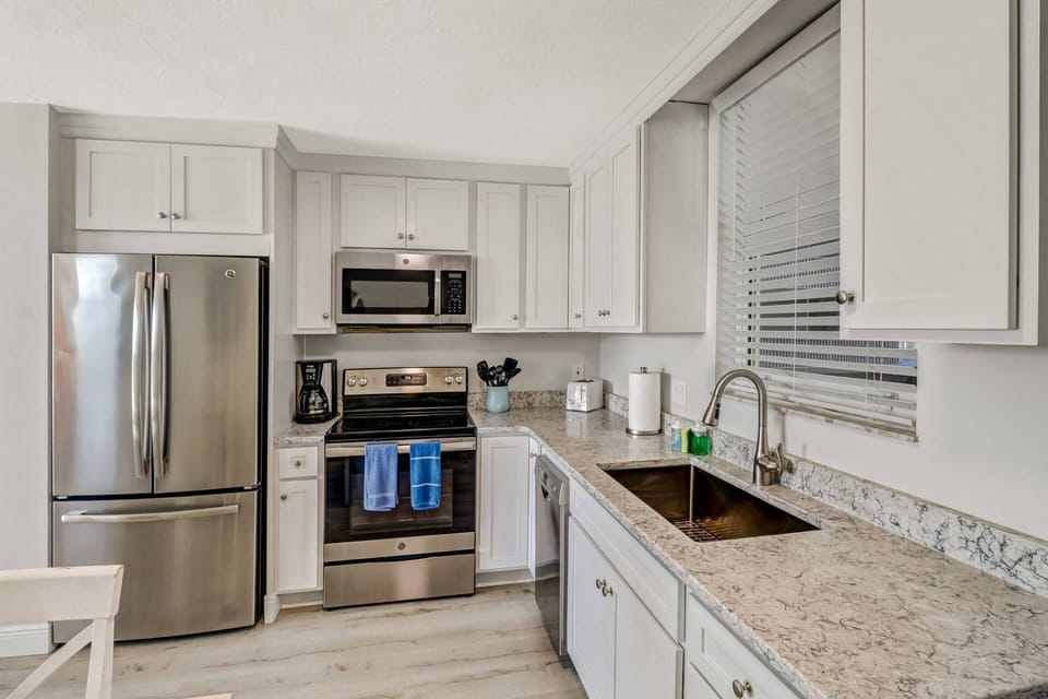 Cookware, dinnerware and basic electrical appliances and kitchen tools are provided for your convenience.
