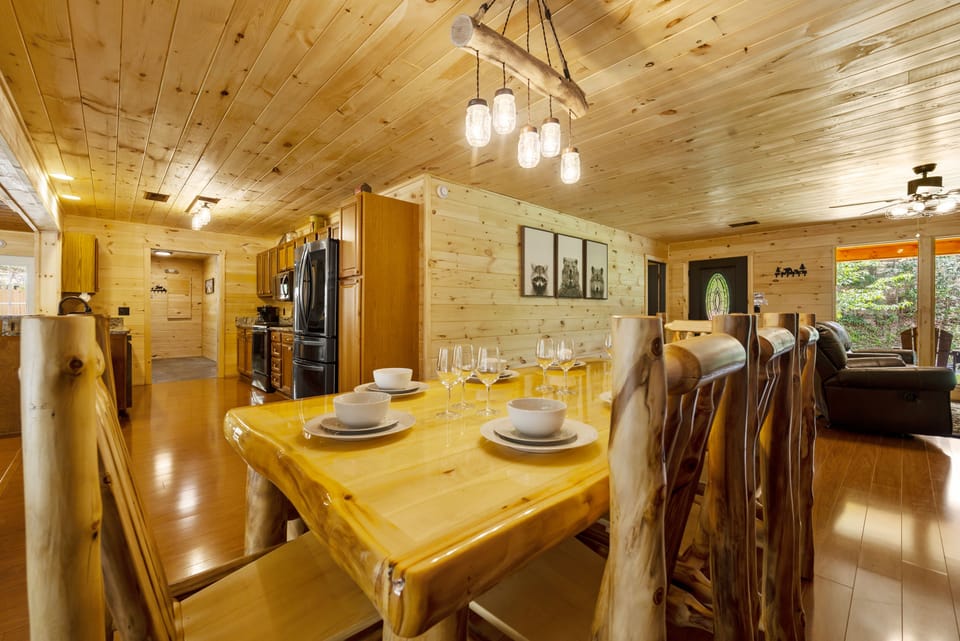 Great space opens to both living rooms, kitchen, dining area & screened porch.