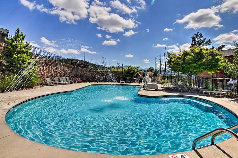 One of two community pools just a 10 min drive away.  Included in your stay