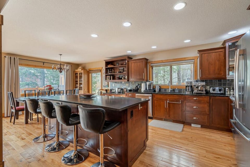 Luxurious kitchen space complete with multiple coffee makers (Espresso/Drip/Nespresso/Keurig machines & French press), waffle maker, griddle, blender, rice cooker, slow cooker & more!