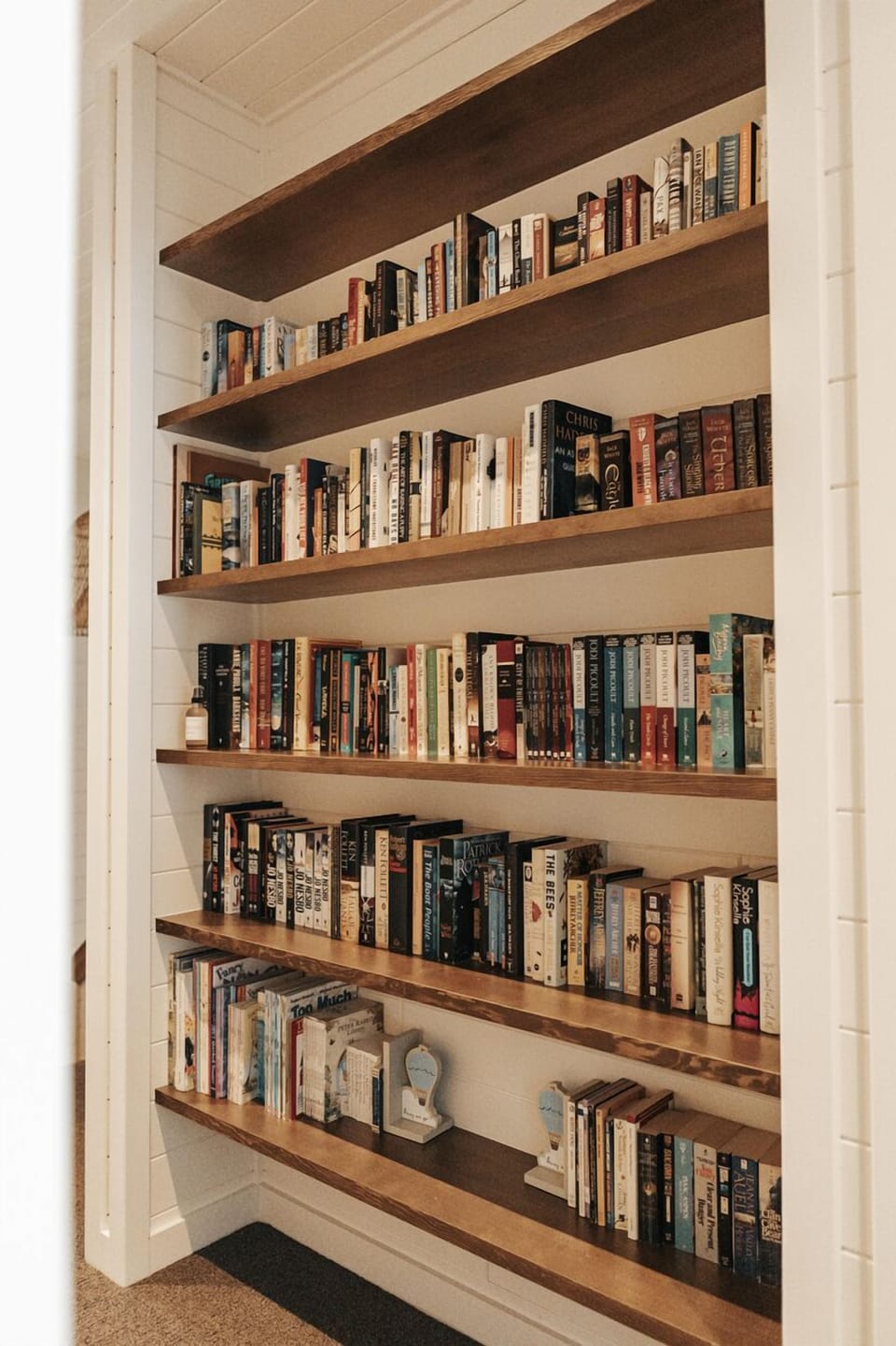 Large built in Bookshelf with Lots of Books to Read 