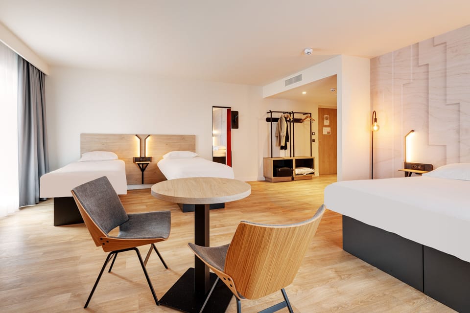 Quadruple Room, Non Smoking | Premium bedding, desk, laptop workspace, blackout drapes