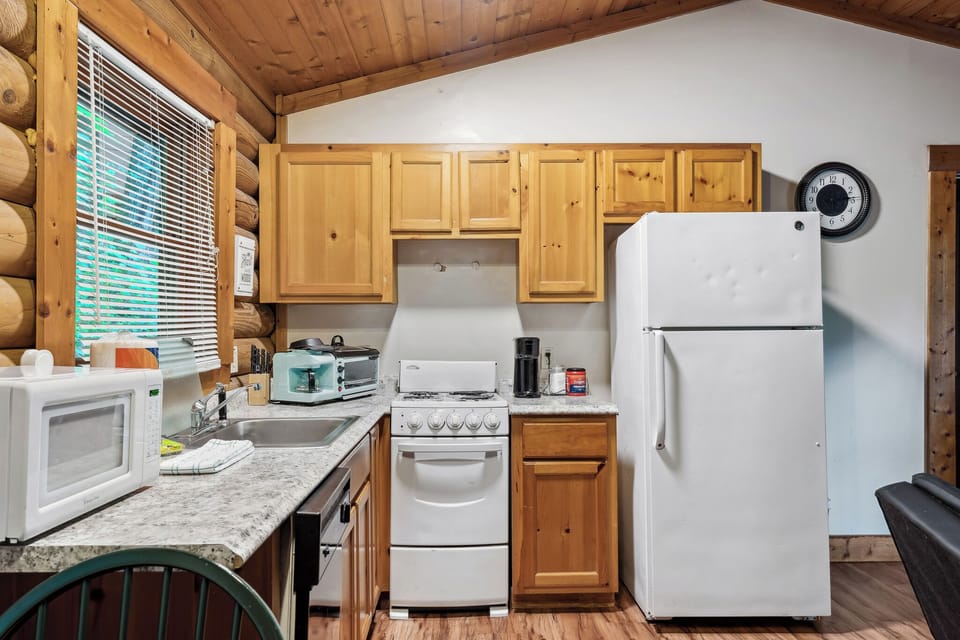 Full kitchen ready for home-cooked meals—coffee to cocktails, it’s all here.