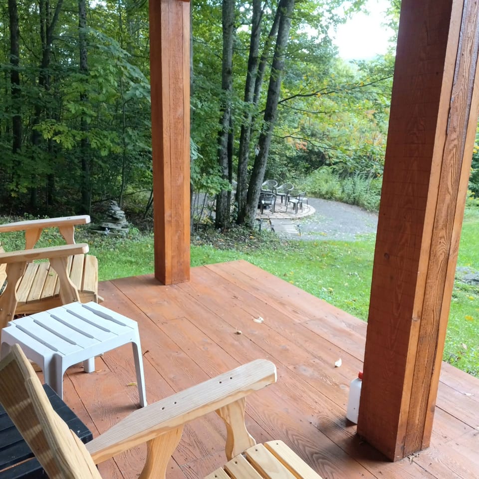 front porch view to firepit area