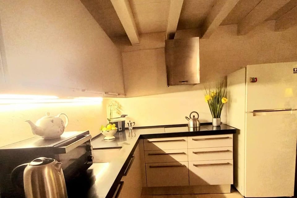 Apartment | Private kitchen | Fridge, oven, stovetop, electric kettle