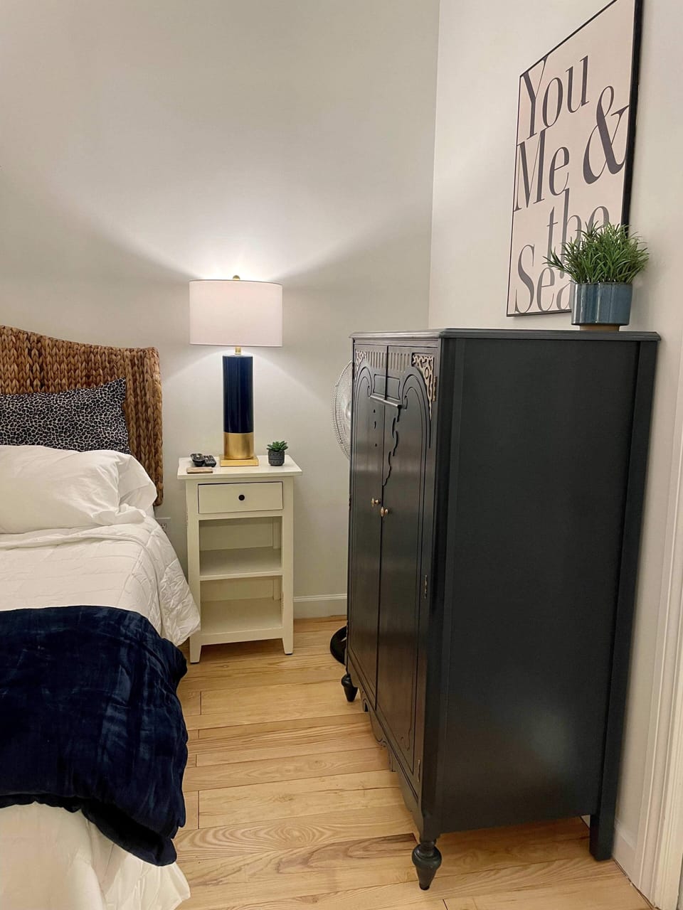 Bedroom with new memory foam mattress