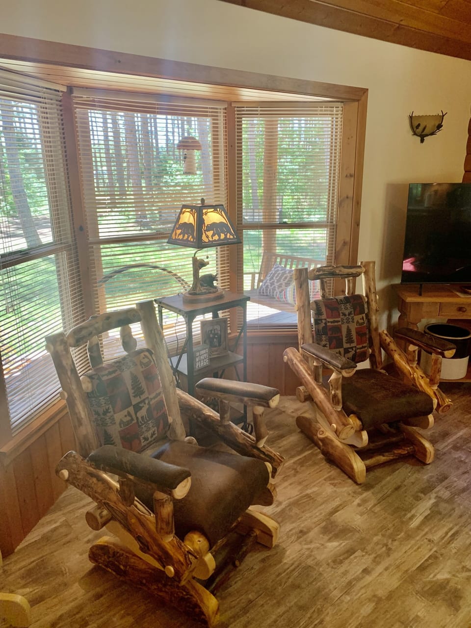 Custom log rocking chairs