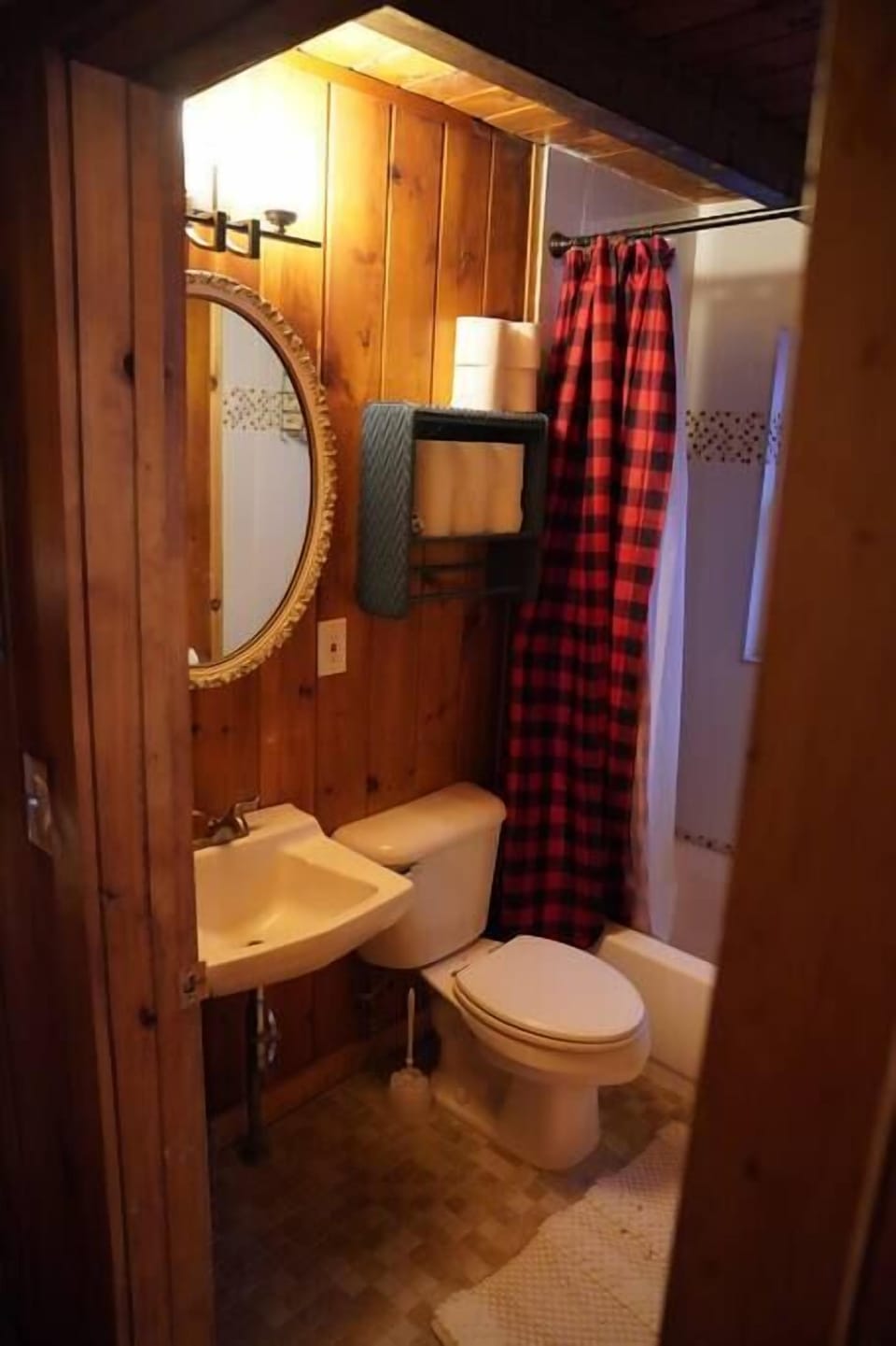 Bathroom with custom tile shower.