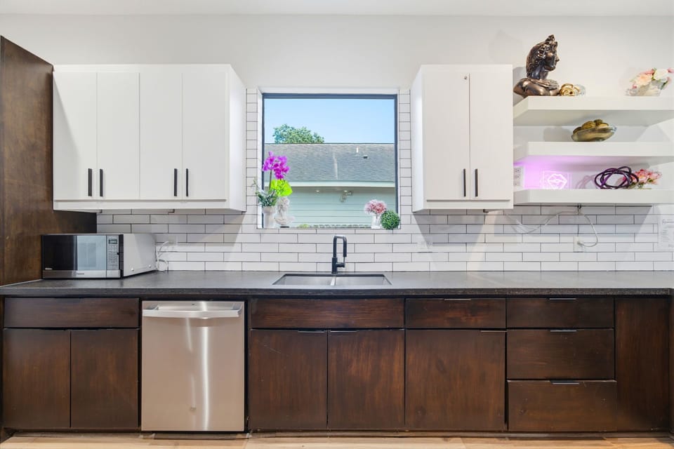 Bright modern kitchen with sleek cabinetry and natural light