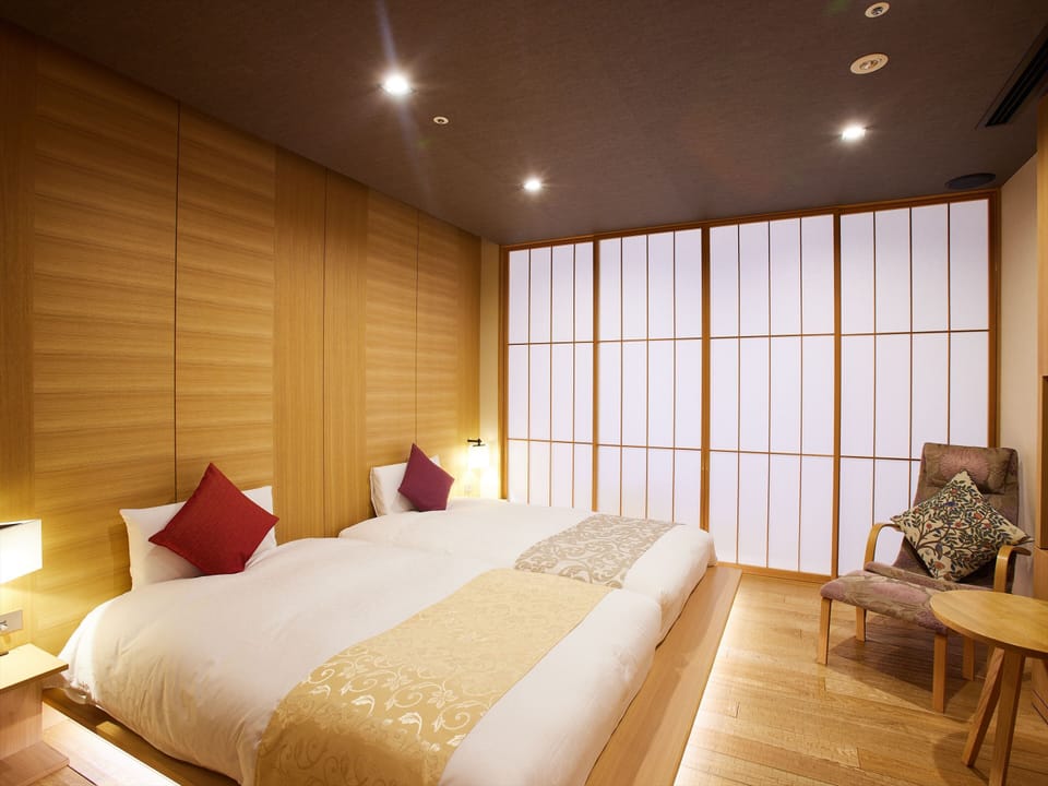 JP Western Style Room 801 with Hot Spring, Non Smoking | Premium bedding, in-room safe, desk, blackout drapes