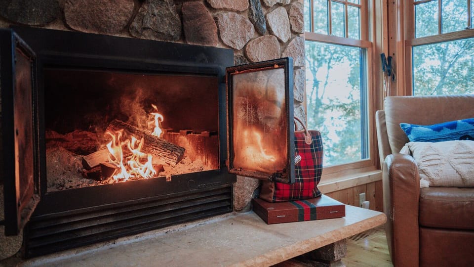 Cozy wood burning fireplace - we provide firewood