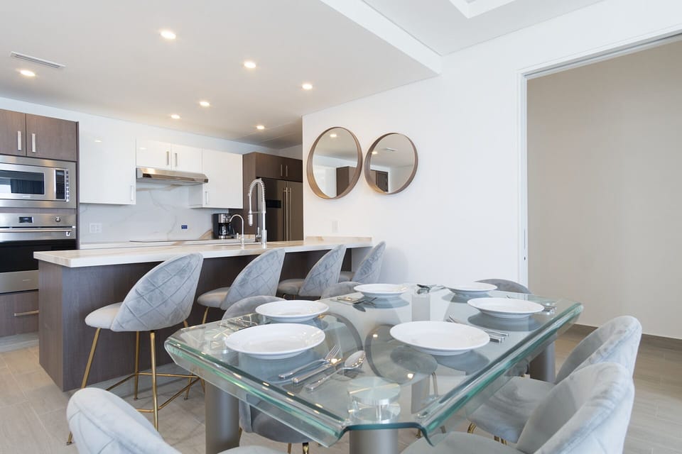 The dining table.