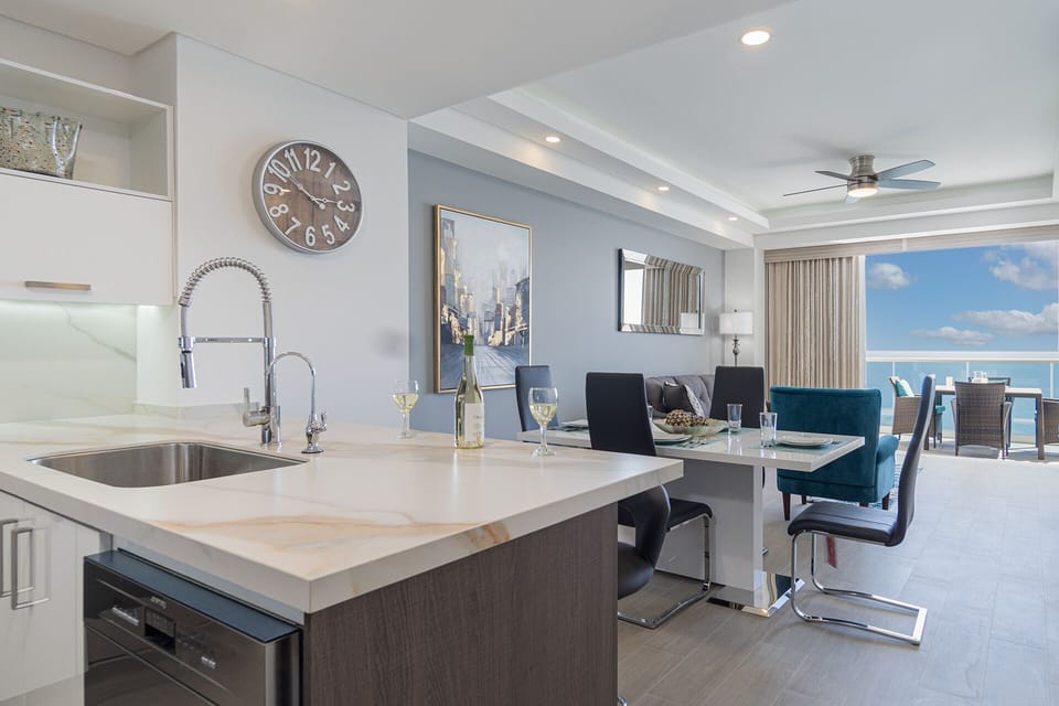The condo is stylish and comfortable.