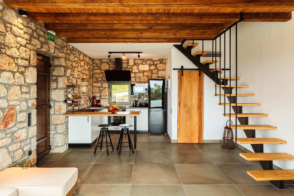 The villa offers a fully equipped kitchen