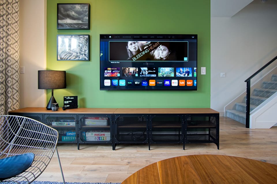 Log in with your streaming apps to get content on the huge 70" 4k Smart TV.
