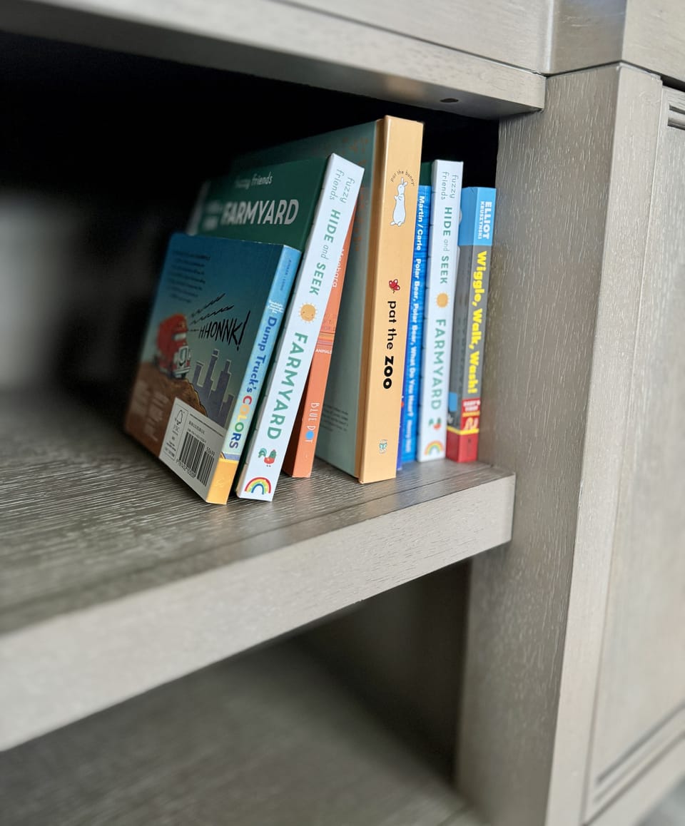 A variety of books and toys for the little ones. 