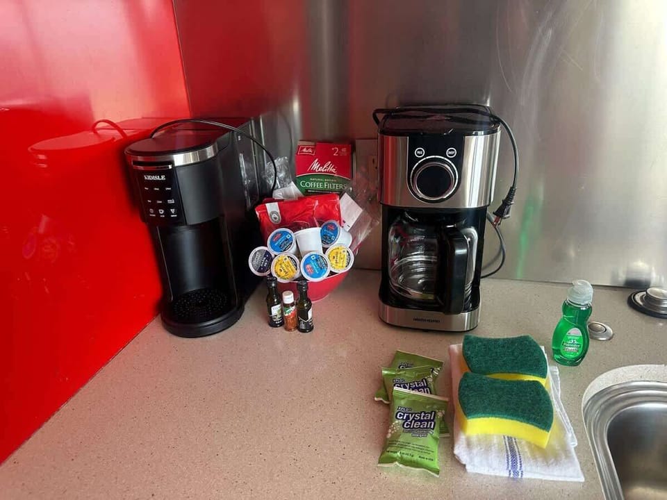 Kitchen with drip and Keurig coffee makers