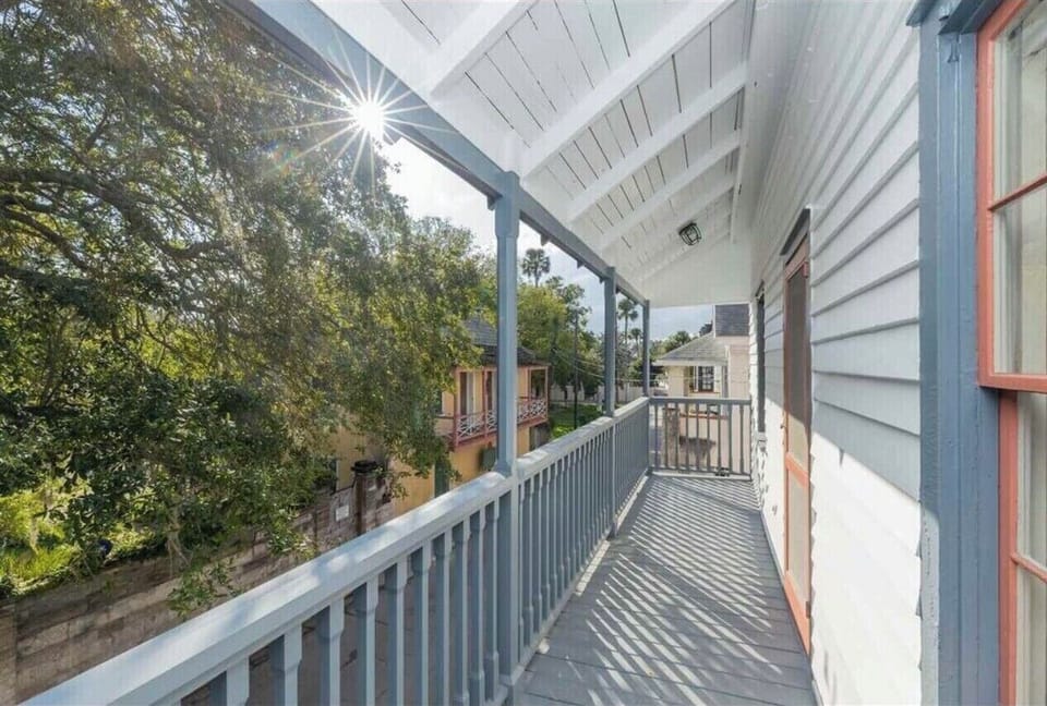 Second Floor Balcony off Master Bedroom, with view of Historic District & water