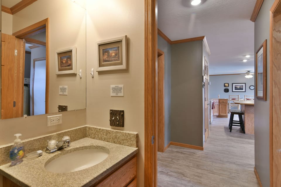 View from second bathroom. Bedrooms 2 & 3 located to the left. 