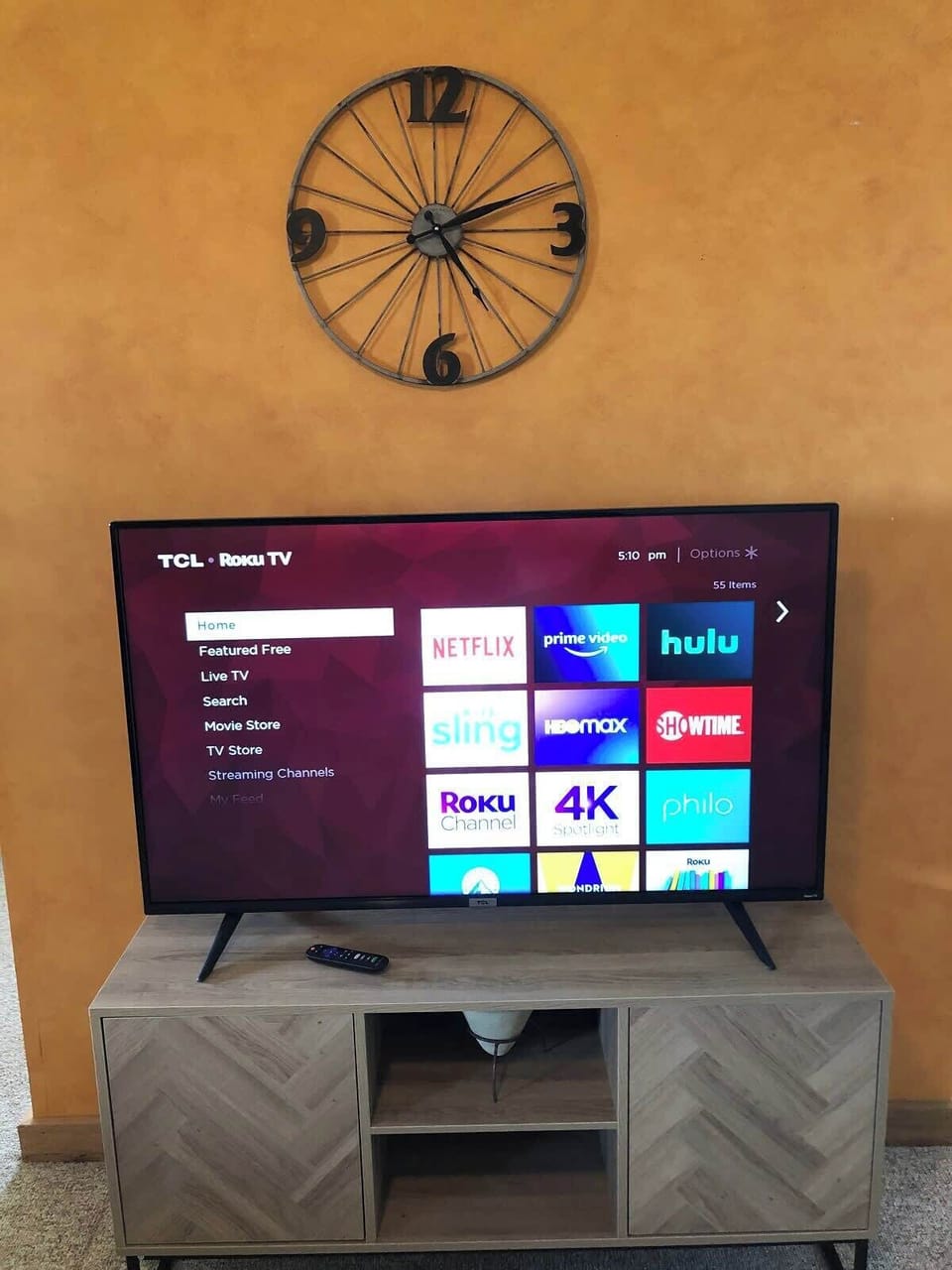 Roku TV with Netflix and Amazon Prime Video provided