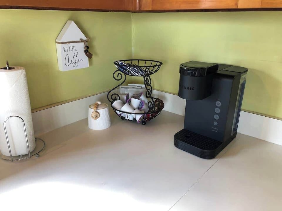 Our signature Keurig brew station with coffee, tea and cocoa for our guests.