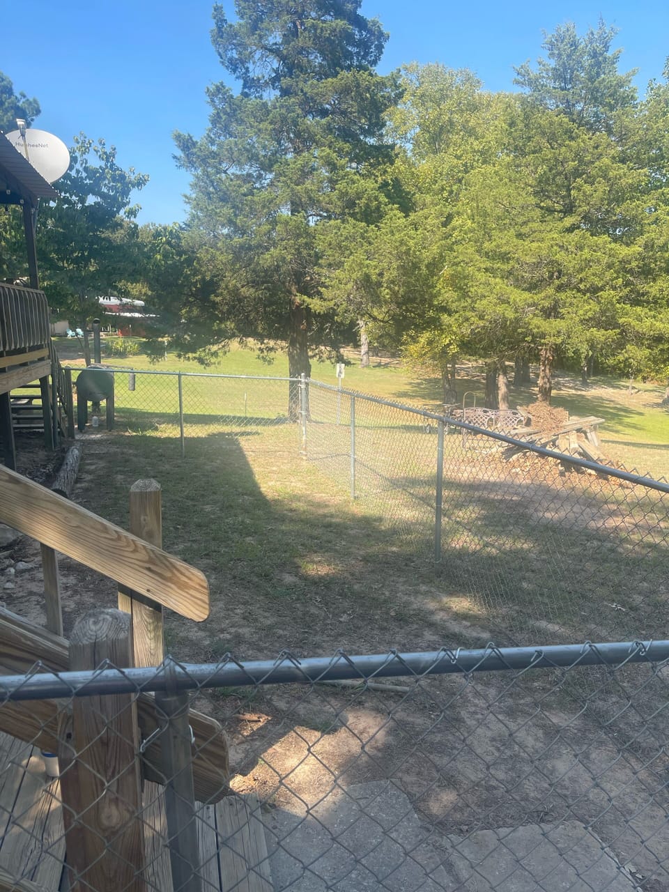 Fenced area in back yard
