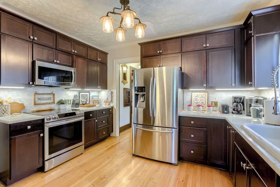 Kitchen area with modern appliances.