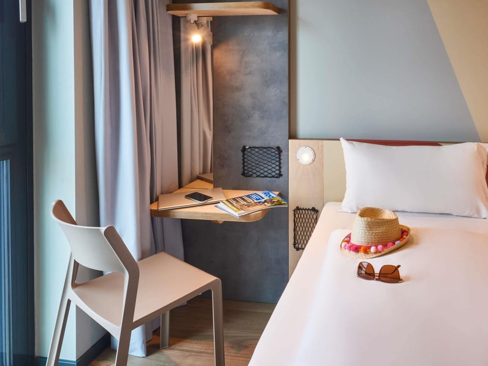 Hypo-allergenic bedding, desk, laptop workspace, soundproofing