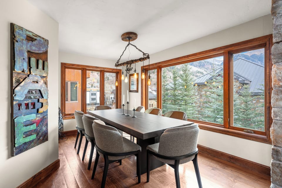 Bright dining area.