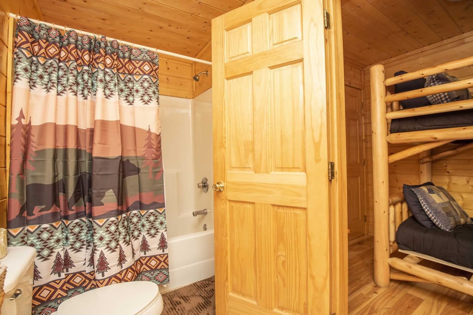 Convenient full bathroom located next to the bunk room.