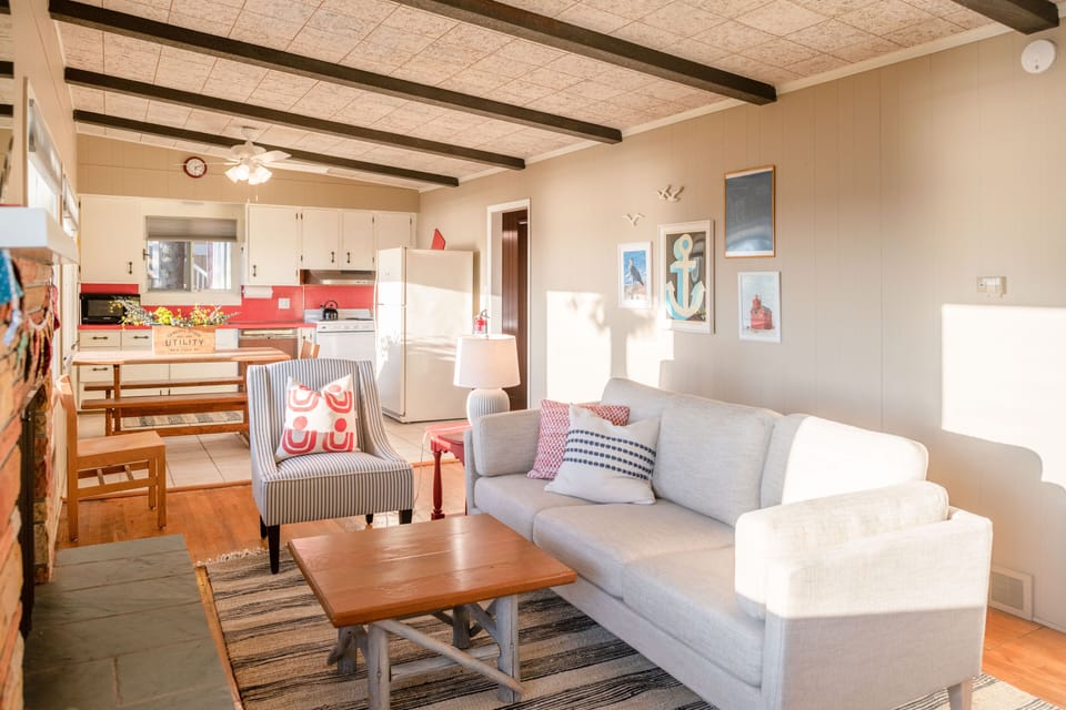 Living Room with big picture windows to enjoy the lake.