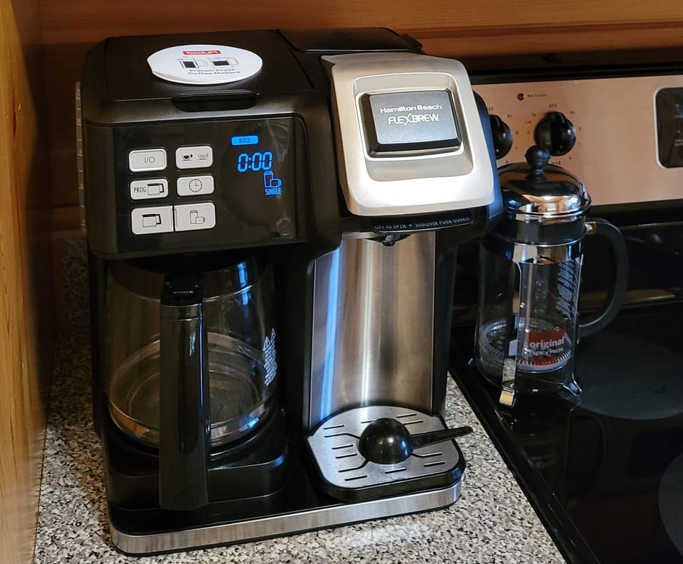 Coffee sitch! French press or the machine for an espresso-like cup and drip. 