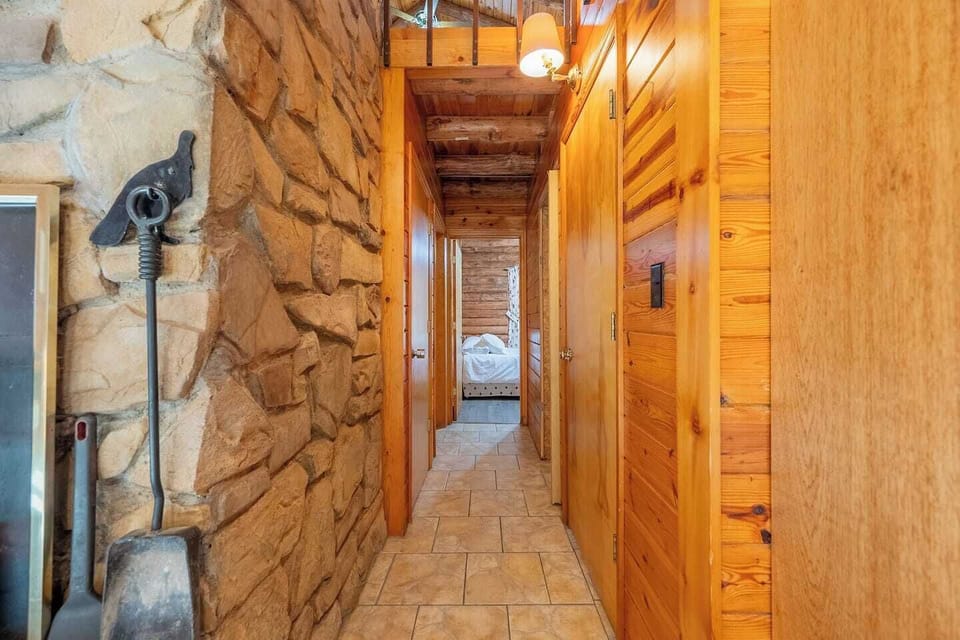 Hallway off the kitchen to bathroom and bedroom.