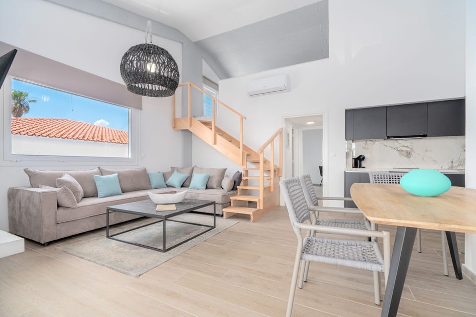 Boutique Apartment AZUL | Living area | Fireplace