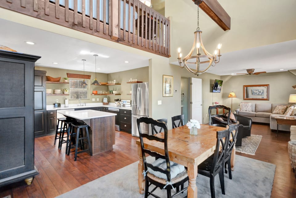 Spacious living room and dining area on the main level.