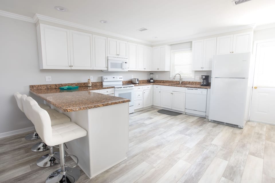 Upstairs kitchen with all new appliances