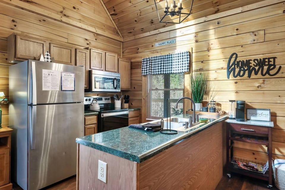 Inviting kitchen stocked to make you feel at home