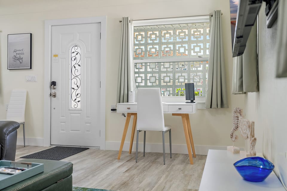 Desk and chair! Dedicated work space!